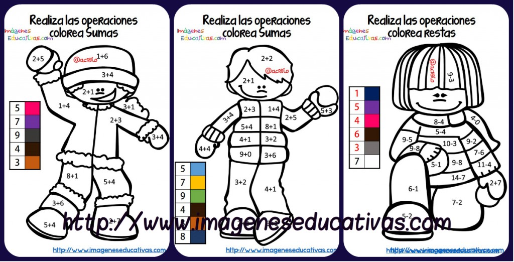 Os compartimos estas fantásticas fichas de matemáticas para sumar y colorear según el resultado, de manera que los niños además de practicar la suma se entretengan coloreando estos estupendos dibujos […]