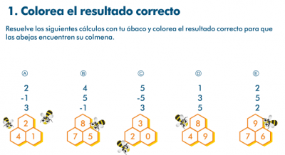 colorea el resultado correcto