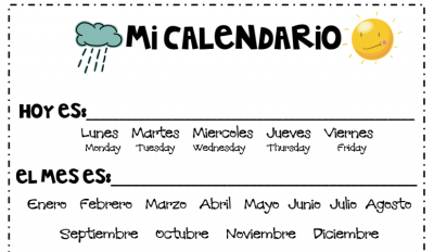 Fichas para trabajar el tiempo en infantil y primaria mi primer calendario