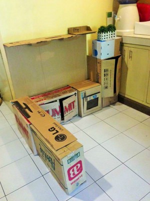 Alucinante Cocina Para Hecha Solo Con Cartones Reciclado y mucha