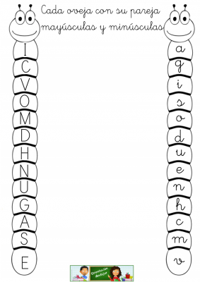 cada oveja con su pareja matúsculas y minúsculas ficha 1