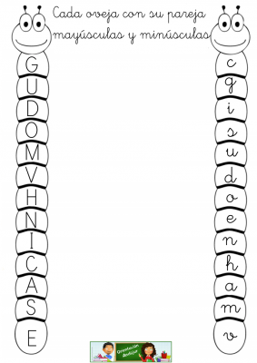 cada oveja con su pareja mayúsculas y minúsculas ficha 5