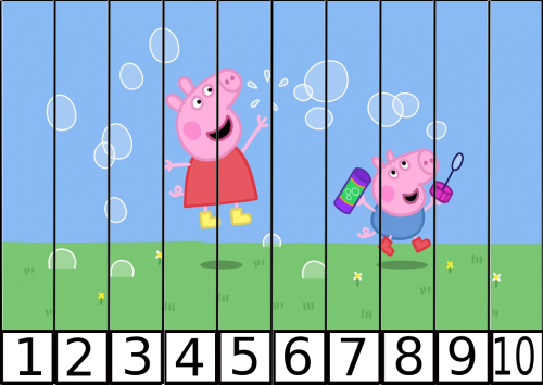 puzles de numeros pepa pig 1-10-3