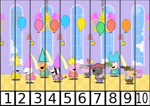 puzles de numeros pepa pig 1-10-4