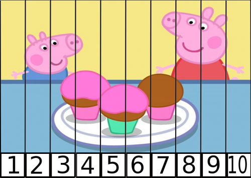 puzles de numeros pepa pig 1-10-5