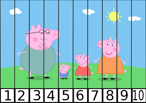 puzles de numeros pepa pig 1-10