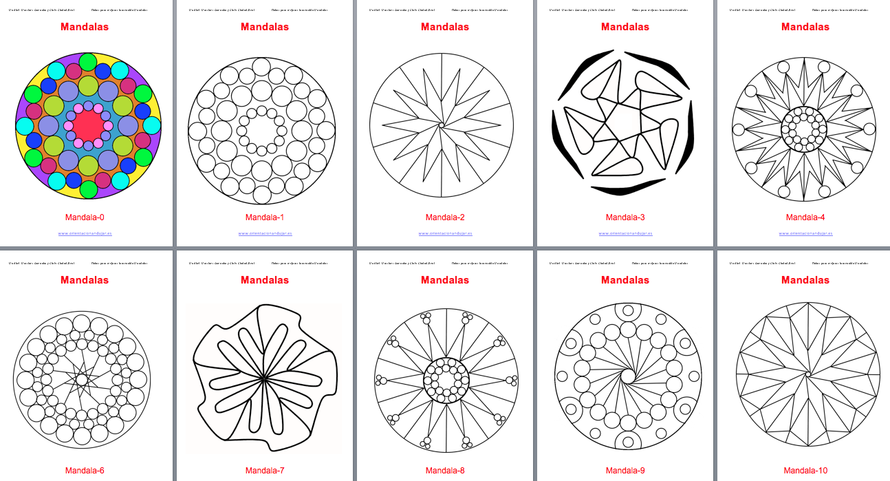 Juego Memo Mandalas para pintar