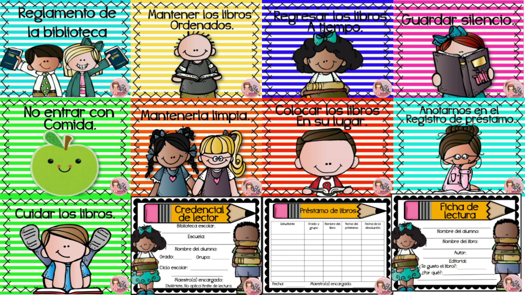 Láminas para el reglamento de la biblioteca y fichas de trabajo -Orientacion Andujar Láminas para el reglamento de la biblioteca y fichas de trabajo -Orientacion Andujar