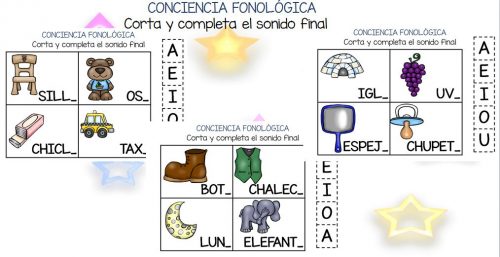 Conciencia fonológica vamos a Jugar con el Sonido Final VOCAL