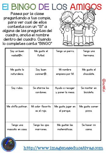 Actividad para los primeros días de clase “El BINGO DE LOS AMIGOS” (12)