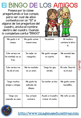 Actividad para los primeros días de clase “El BINGO DE LOS AMIGOS” (8)