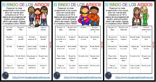 Actividad para los primeros días de clase “El BINGO DE LOS AMIGOS” PORTADA