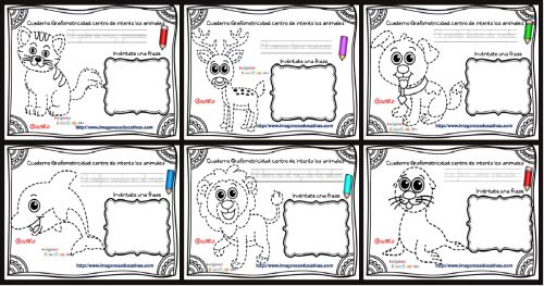 Cuaderno Grafomotricidad centro de interés los animales PORTADA