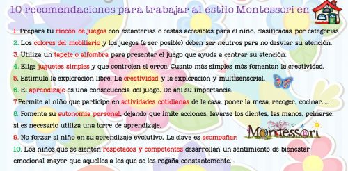 Estilo Montessori 10 recomendaciones para desarrollar el aprendizaje y el juego en nuestras casas