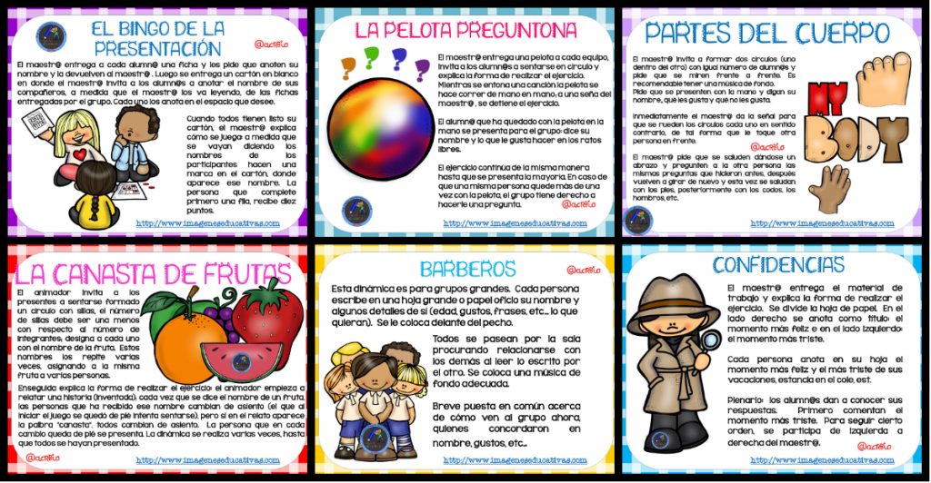 Divertidos juegos para los primeros días de clase Las siguientes técnicas de animación grupal permiten obtener diferentes resultados, según el propósito de cada una, ya sea para romper el hielo, para que cada […]