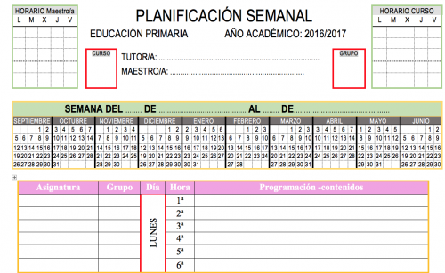 PLANIFICADOR 6 HORAS SEMANAL