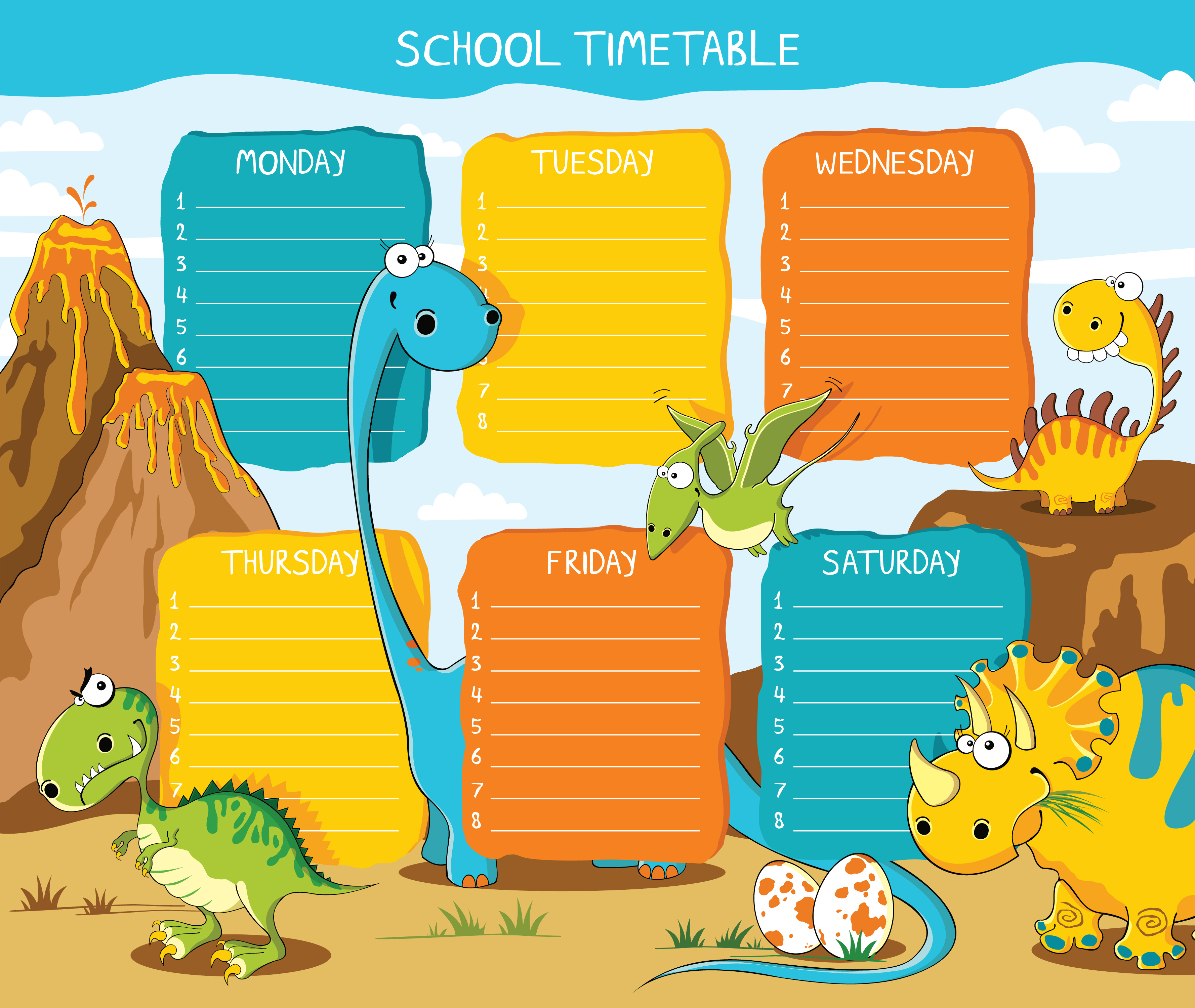 horario-dinosaurios-en-ingles