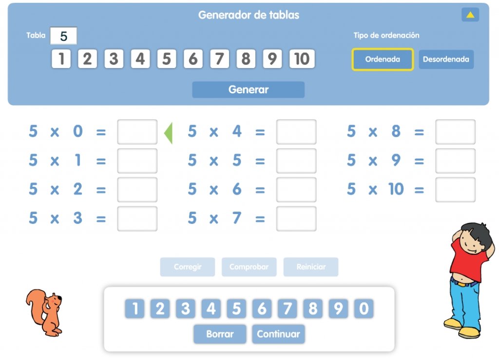 a a NUNCA APRENDERSE LAS TABLAS FUE TAN FÁCIL. Este recurso permite trabajar con los alumnos de forma divertida y entretenida las tablas a a a GENERADOR DE TABLAS DE  MULTIPLICAR […]