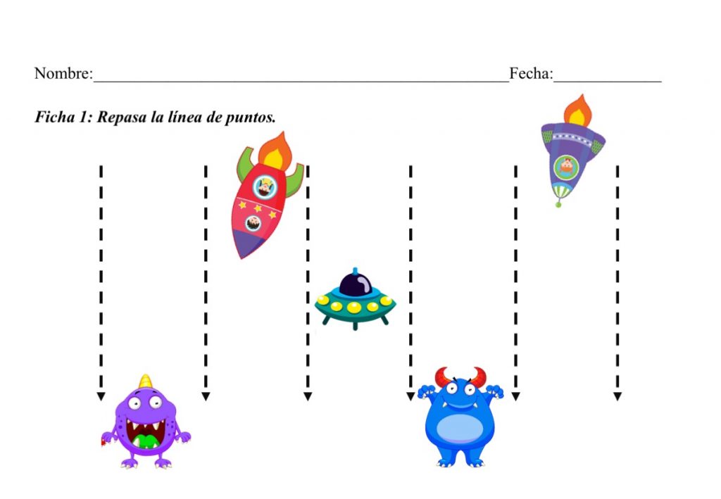 Colección de fichas de grafomotricidad motivo el espacio -Orientacion ...