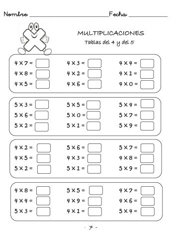 Cuaderno de multiplicaciones rápidas para primaria - Orientacion Andujar