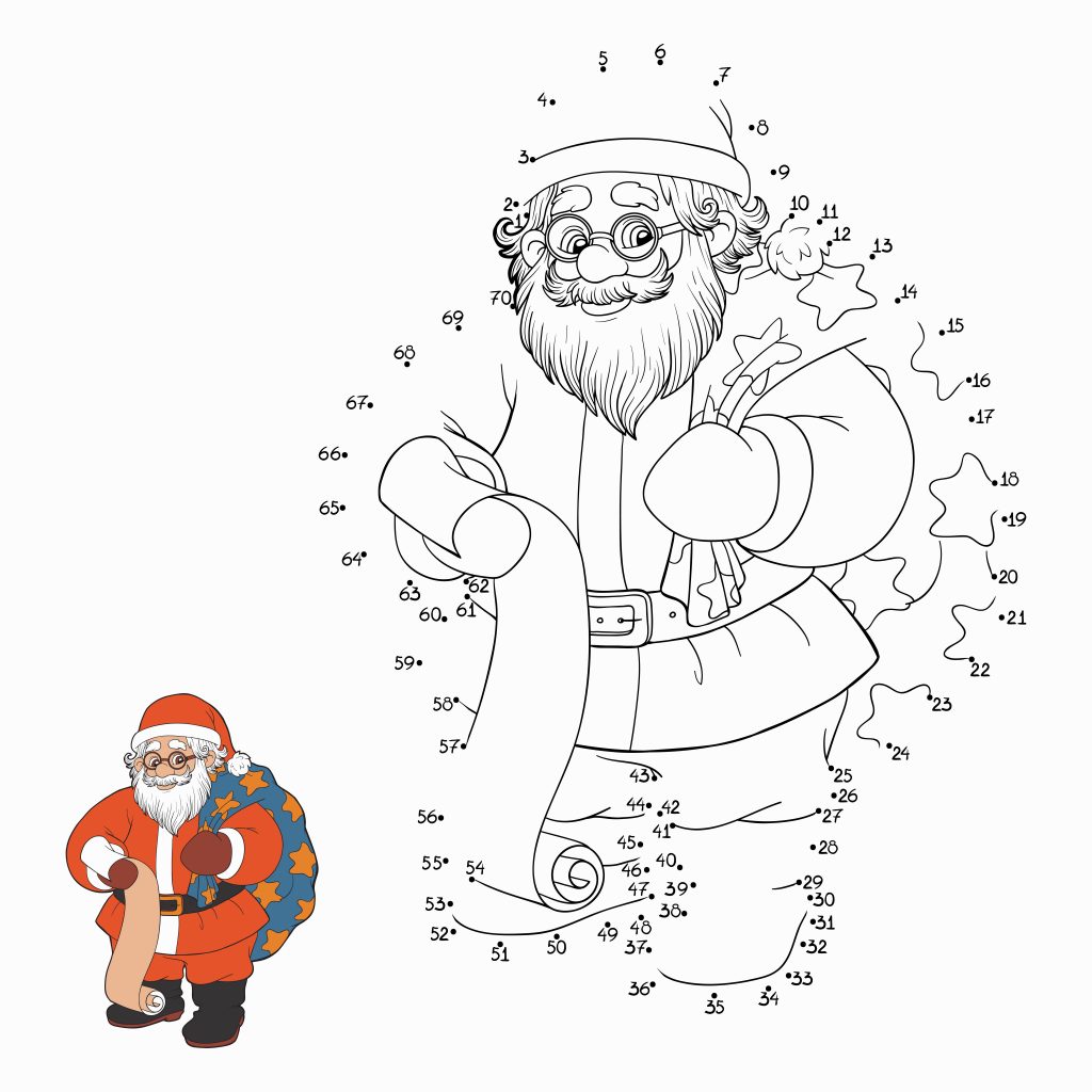 Aprendemos los numeros dibujando uniendo puntos especial Navidad  -Orientacion Andujar