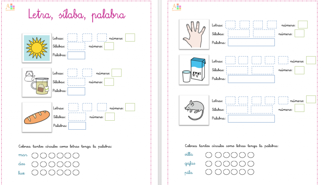 #lectoescritura Trabajamos las conciencia fonológica letra silaba palabra editable Os dejamos un nuevo material realizado por Pilar Liñan Estepa maestra de pedagogía terapéutica del colegio Madre del Divino Pastor de Andújar Jaén.   letra-silaba-palabra-editable