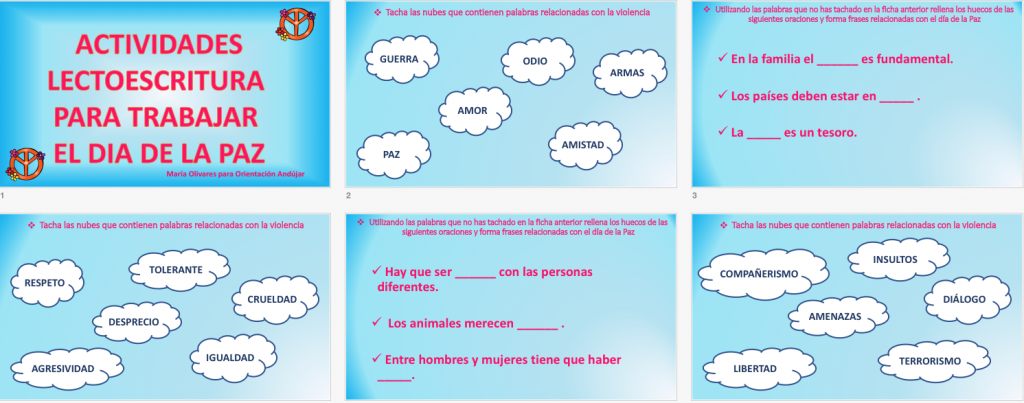 FICHAS ESPECIALES PARA EL DÍA DE LA PAZ en la que nuestros alumnos deberán de señalar valores relacionados con la PAZ y rellenar huecos en frases con esos valores. El […]