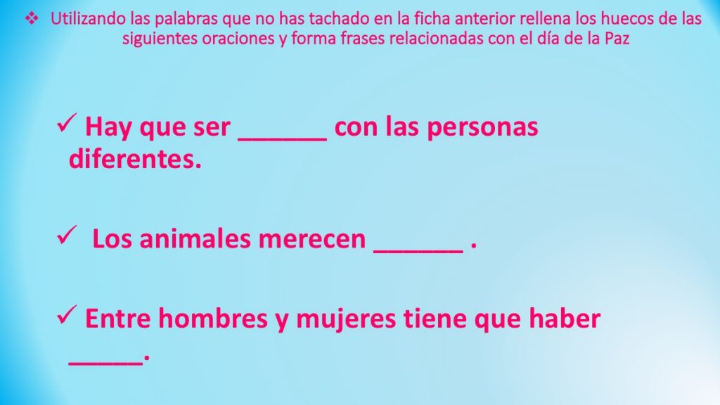 ACTIVIDADES LECTOESCRITURA PARA TRABAJAR EL DIA DE LA PAZ -Orientacion ...