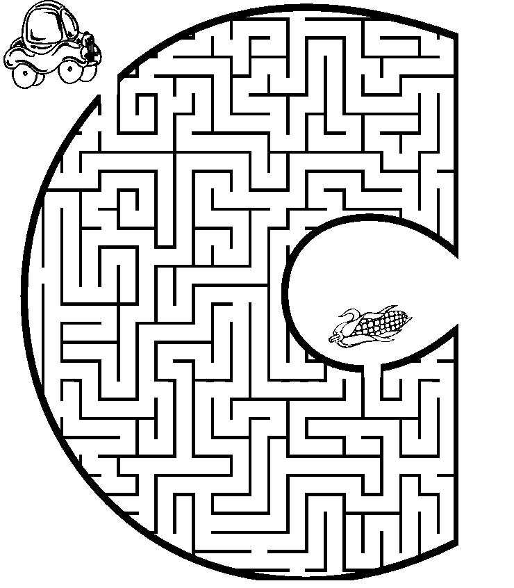 Capital Letter C Coloring Pages Maze Orientaci n And jar Recursos