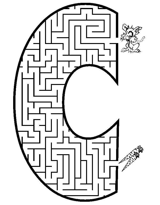 Small Letter c Coloring Pages Maze