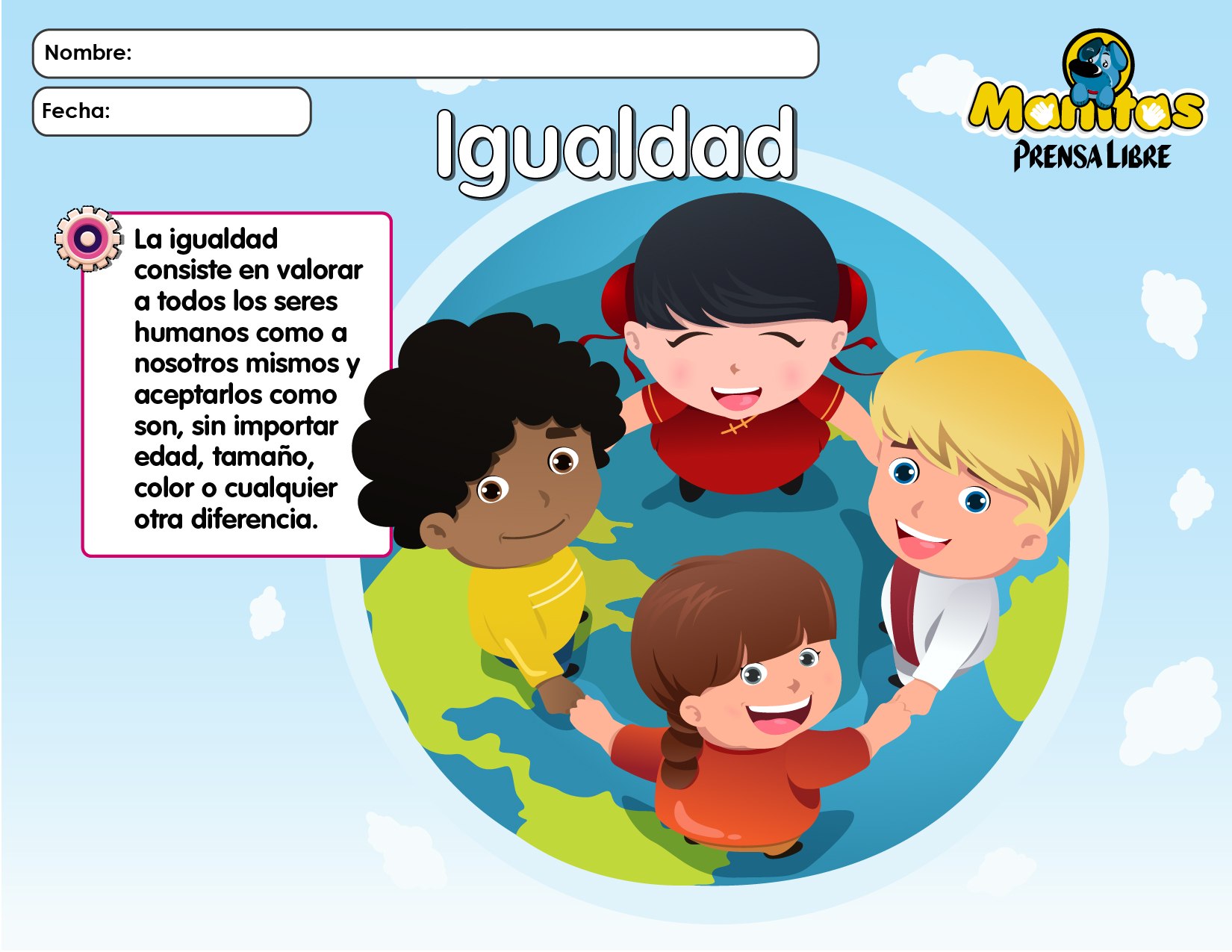 lamina valores la igualdad - OrientaciÃ³n AndÃºjar - Recursos Educativos