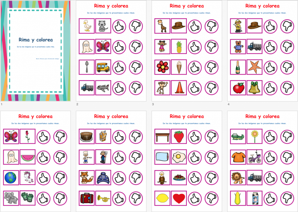 En estas nuevas actividades para trabajar la conciencia fonológica mediante el uso de palabras que riman, nuestros alumnos deben de detectar si las parejas de imágenes que les presentamos rimán […]