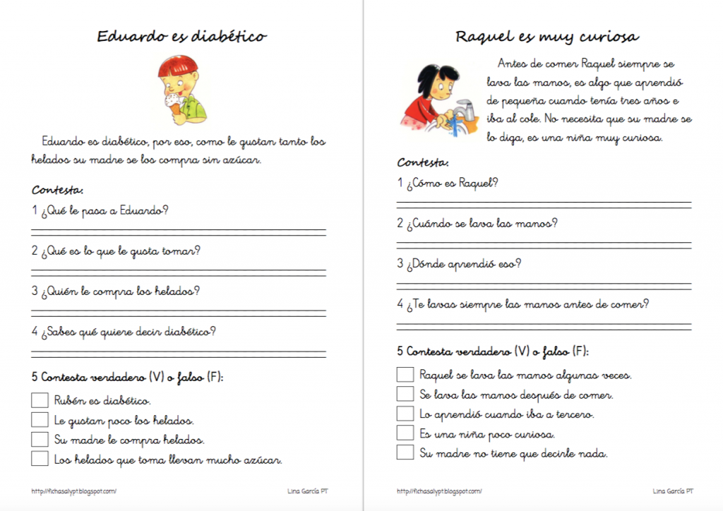 De las creadoras Cristina Miras y Lina García del blog fichasalypt os traemos unas fantásticas fichas de lectura comprensiva muy divertidas y útiles. FICHAS EN IMAGENES AL FINAL EL PDF Lecturas comprensivas 01-05 Lecturas […]