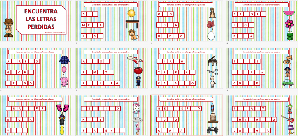 Hoy en nuestras fichas, alguien se ha comido algunas de las letras de una serie de palabras, menos mal que tenemos unos dibujos que os van a a ser de […]