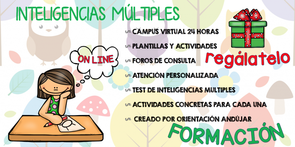   Seguimos con nuestra oferta de este completísimo curso ON_LINE de Inteligencias múltiples, una nueva metodología para llevar a tu aula de forma sencilla y eficaz, este curso es muy […]