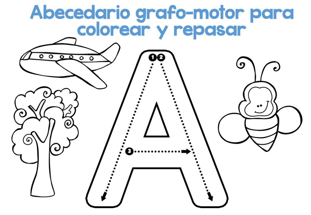 Completo Abecedario grafo-motor para colorear y repasar DESCARGA EL ARCHIVO EN PDF Abecedario grafomotor para colorear y repasar