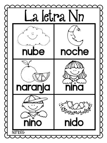 Divertidas láminas para colorear y trabajar todas las palabras del alfabeto -Orientacion Andujar con letra n para colorear Divertidas láminas para colorear y trabajar todas las palabras del alfabeto -Orientacion Andujar