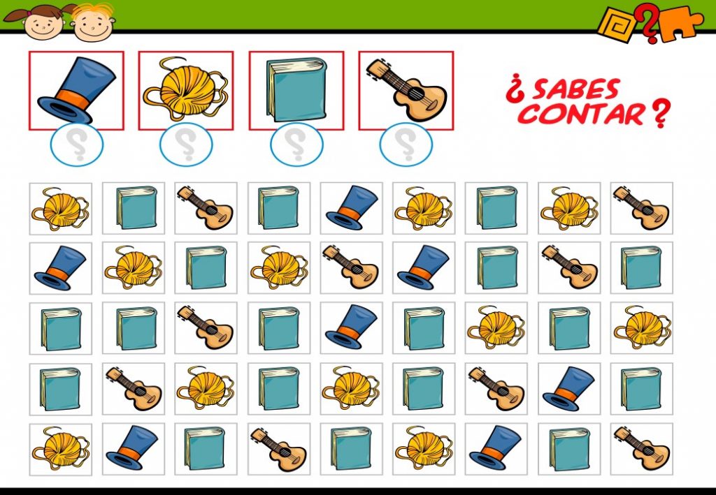 Os dejamos estas divertidas actividades para trabajar la atención contando diferentes objetos. DESCARGA LAS FICHAS EN PDF #TDAH trabajamos la atención vamos a contar objetos