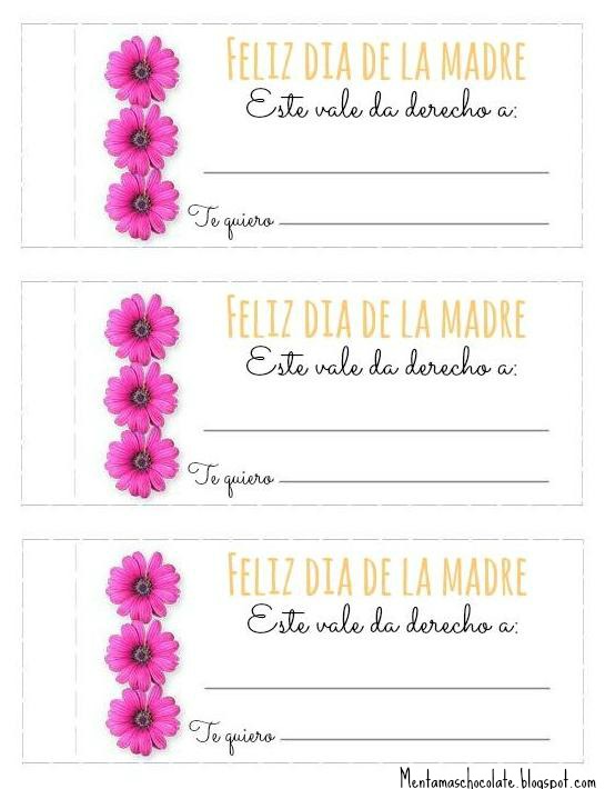 Los vales de regalo para el día de la madre - El Blog de Soyde