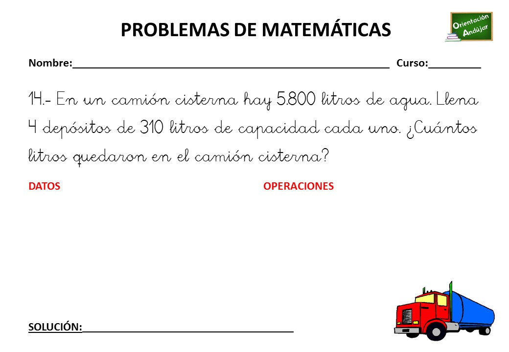 COLECCIÓN DE PROBLEMAS DE MATEMÁTICAS 3 º PRIMARIA - Orientacion Andujar