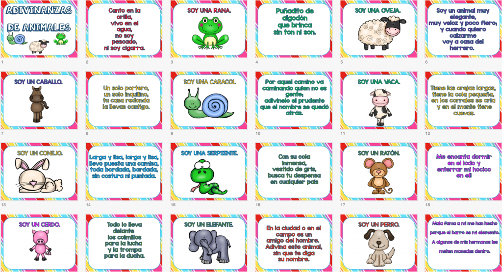 Las adivinanzas infantiles son juegos de ingenio sencillos dirigidos al público infantil que tiene como objetivo entretener y divertir a los niños, preguntando o describiendo algo para que sea adivinado.   Las […]