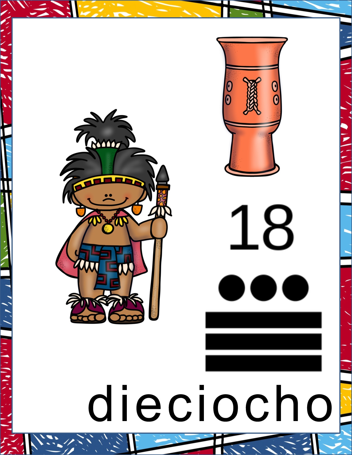 Carteles Decorativos Numeros Mayas 1 Al 20 Orientacion Andujar