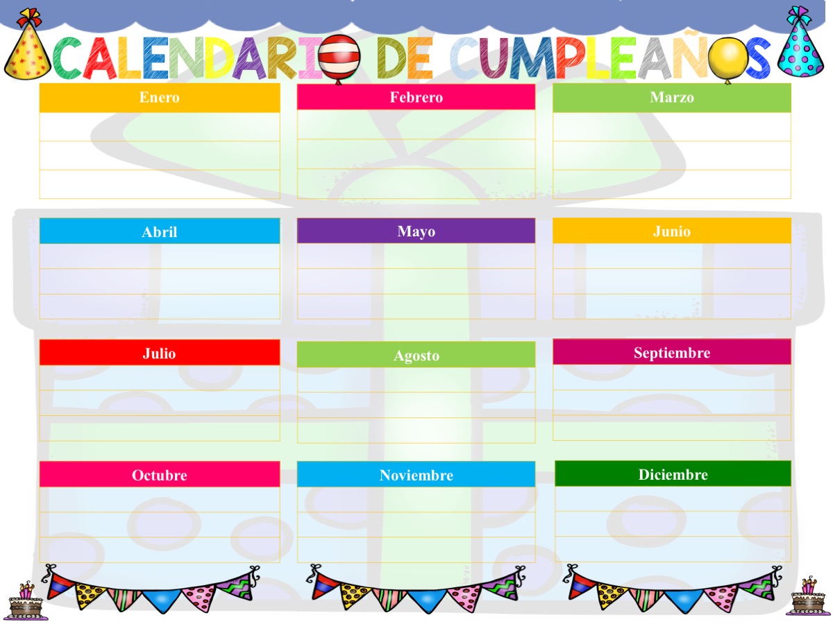 Calendarios De Cumpleanos Para Decorar Tu Clase En Gran Formato Editable Para Fotos Y Nombre Orientacion Andujar calendario cumpleaños para oficina