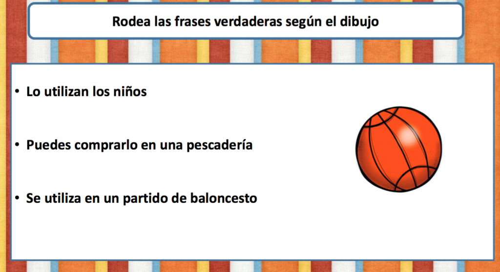 Nueva actividad para trabajar la comprensión lectora de frases sencillas en la que nuestros alumnos/as deben de elegir que imagen se ajusta más al dibujo. La comprensión lectora es una […]