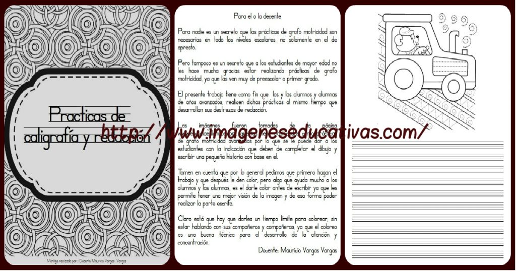 Cuadernillo para practicar Trazo, Caligrafía y Redacción Librito para practicas Caligrafía y Redacción. Imágenes Educativas: comparte este material que ha sido realizado por el Maestro Mauricio Vargas Vargas‎. Todo el mérito […]