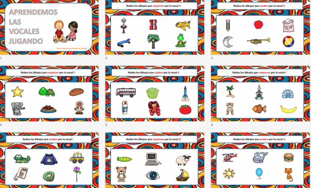 Os dejamos estas sencillas actividades en las que nuestros alumnos deben de rodear una serie de dibujos, según empiecen o no por cada una de las vocales.   Aprendemos las […]