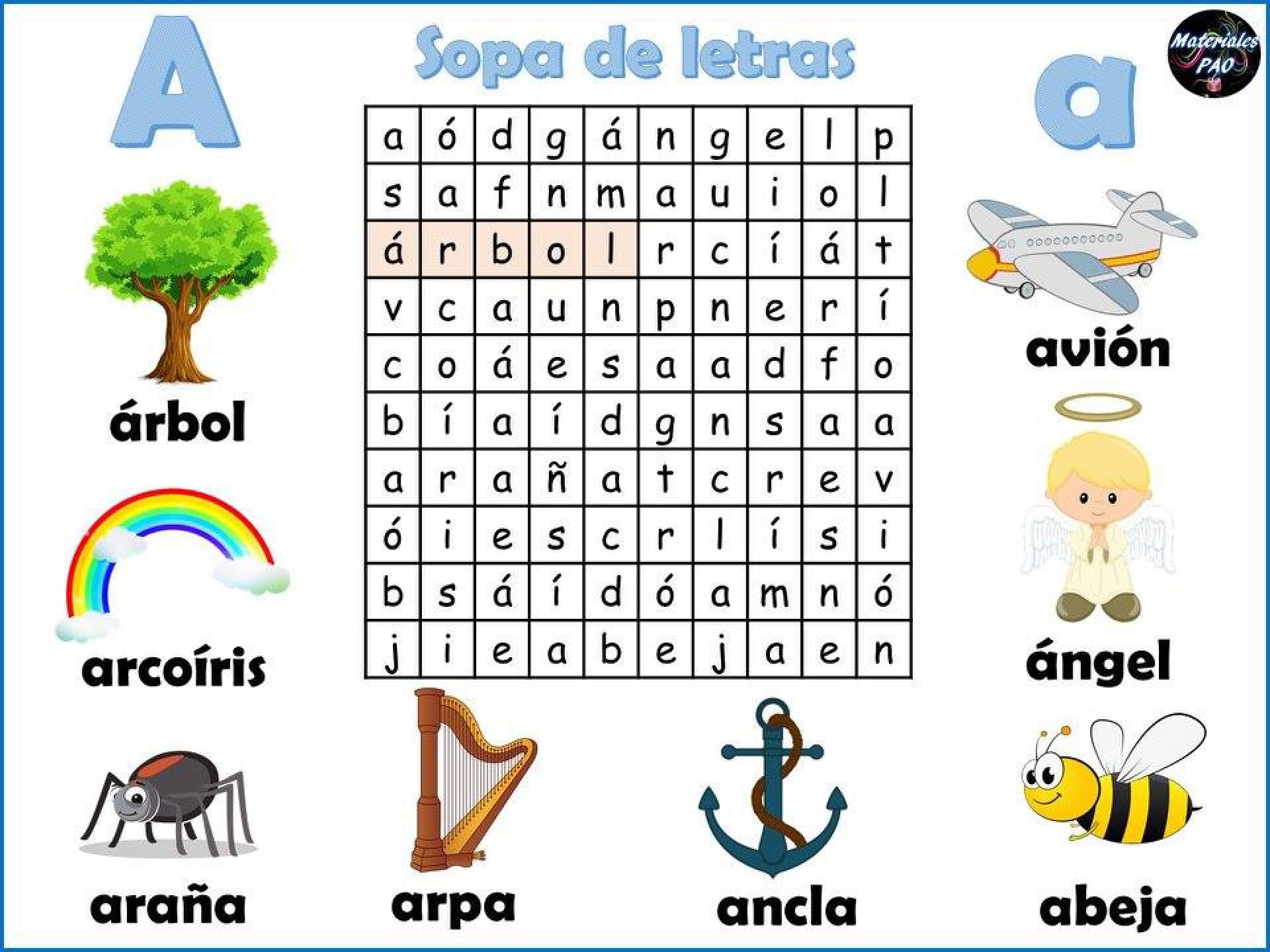 Puzzle de 2025 letras para niños