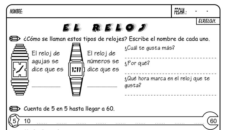 actividades con el reloj
