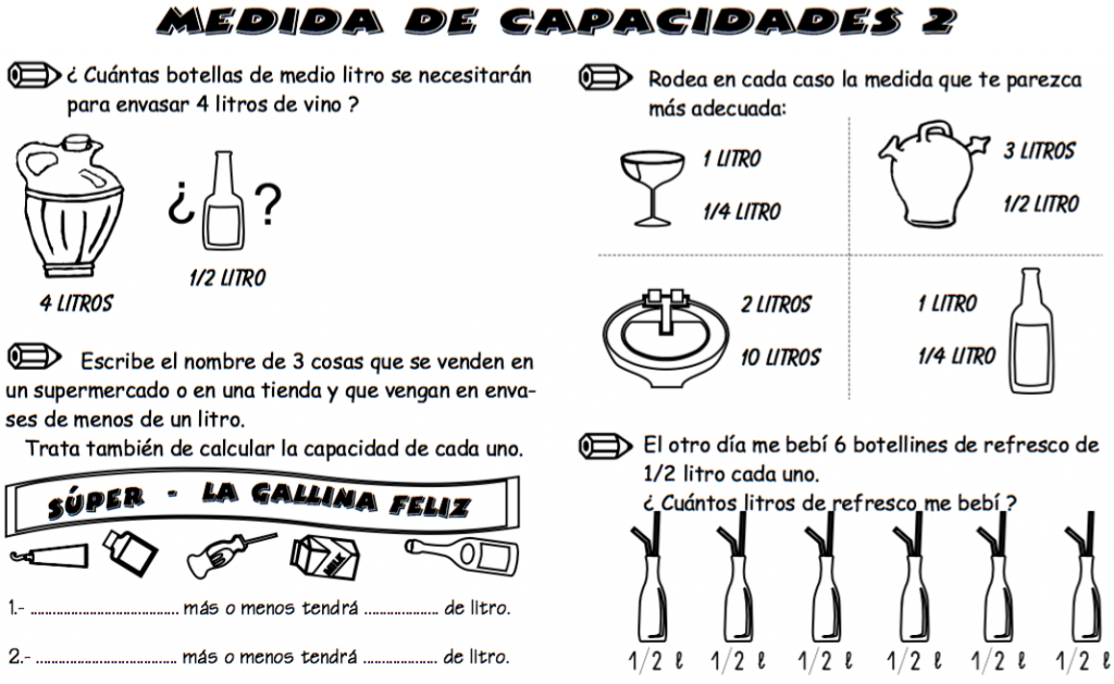 La capacidad mide la cantidad de líquido que cabe dentro de un objeto. Por ejemplo, la capacidad de una botella es la cantidad de líquido con la que podemos llenarla. Otra forma de llamar a la capacidad es volumen. […]