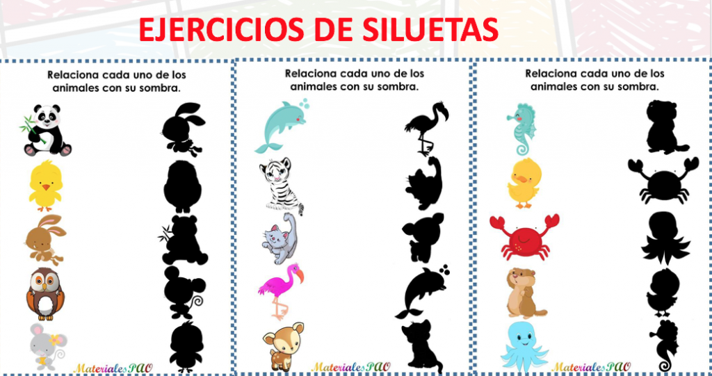 DESCARGA LAS FICHAS EN PDF TRABAJAMOS LA ATENCIÓN CON SILUETAS DE ANIMALES